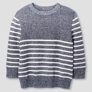 Boys Striped Sweater Cat & Jack™ - Grey & White 5T